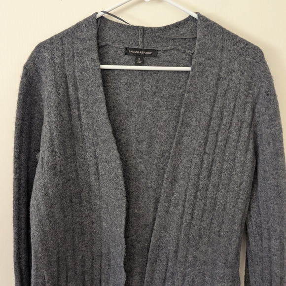 Banana Republic Womens Small Wool Blend Open Cardigan Gray Cozy Casual Classic - Picture 3 of 10